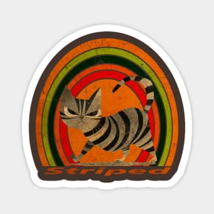 vintage striped cat Magnet