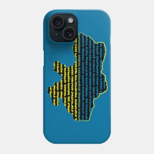 Ukrainian words inside Ukrainian map Phone Case