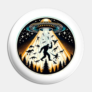 Mystical Alien Abduction and Bigfoot Encounter Adventure Pin