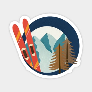 Mountain ski Magnet