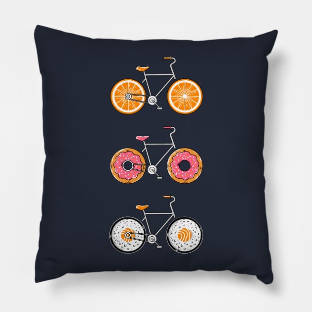 Food Bicycle Pillow by coffeeman
