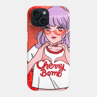 Japanese Anime Pink Girl I Heart You Phone Case