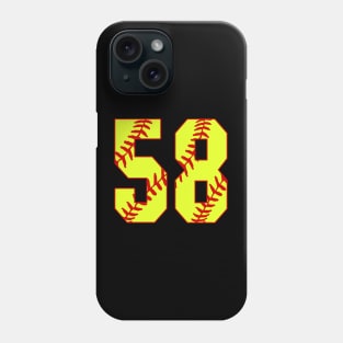 Fastpitch Softball Number 58 #58 Softball Shirt Jersey Uniform Favorite Player Biggest Fan Phone Case