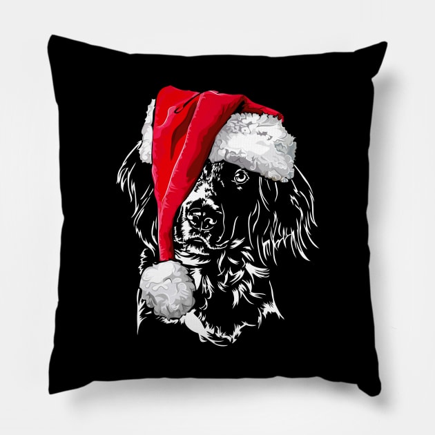 Small Munsterlander Santa Christmas dog mom Pillow by wilsigns