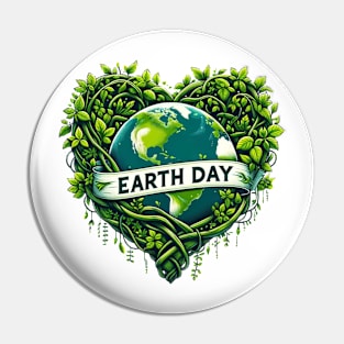 Heart Vines Earth Day Nature Lover Planet Pin