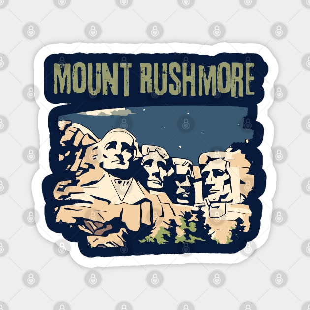 Mount Rushmore South Dakota Magnet by Ray Crimson