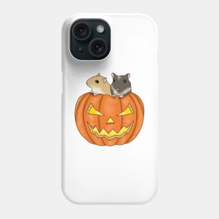 Two cute gerbils in a pumpkin Phone Case