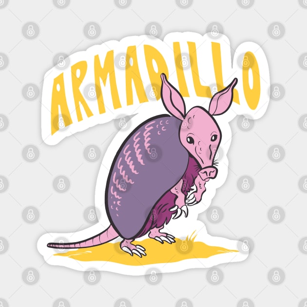 Armadillo Magnet by captainhuzzah