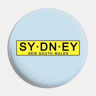 Australian Sydney car license plate Pin