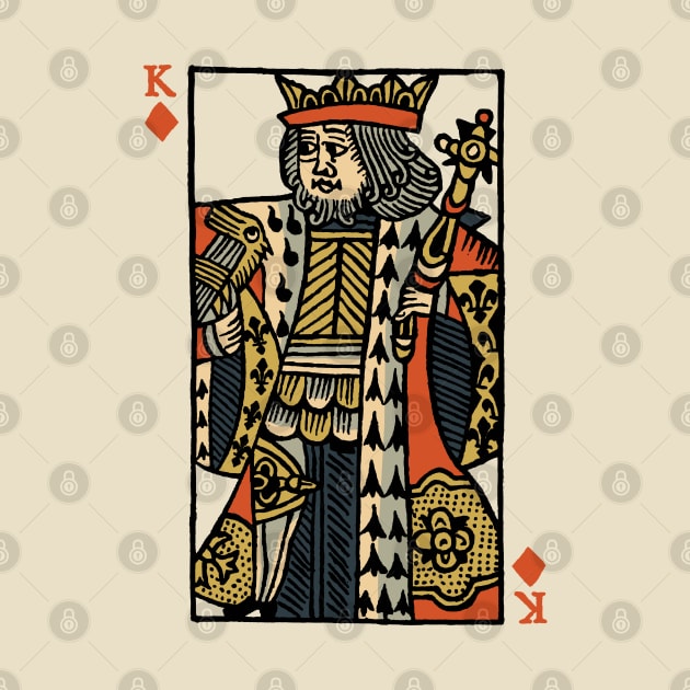 Original Standard Character of Playing Card King of Diamonds by KewaleeTee