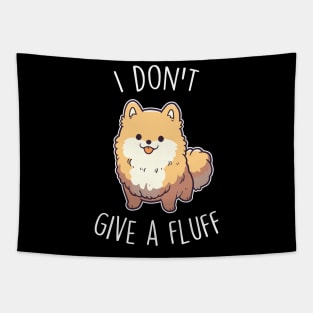 Orange Pomeranian Dog I Don't Give a Fluff Tapestry