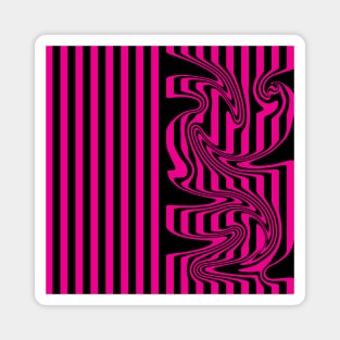 Stripes and Swirls - Magenta and Black Magnet