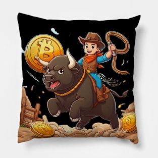 BITCOIN BULL RIDER 2O24 RUN Pillow