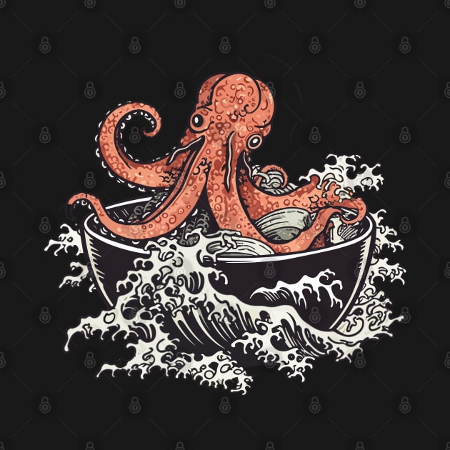 Octopus Ramen Bowl Japanese Style by BDAZ