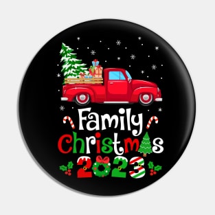 Family Christmas 2023 Truck Tree Squad Matching Xmas Team Pin