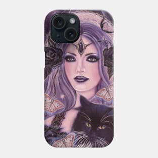 Danika goddess with Tuxedo cat by Renee L. Lavoie Phone Case