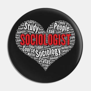 Sociologist Heart Shape Word Cloud Design product Pin