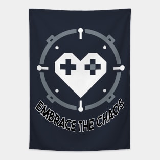 Embrace the chaos - pixel heart console gamer nerd goth football sweet Tapestry