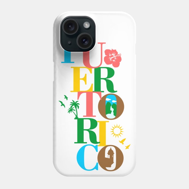 Puerto Rico Boricua Symbols Tropical Colors Phone Case by bydarling