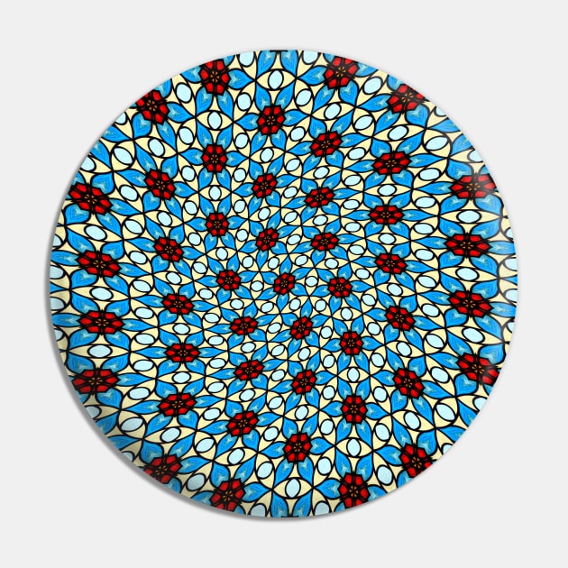 Sky Blue Flower Pattern Pin by PatternFlower