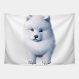 Cute Samoyed Drawing Tapestry