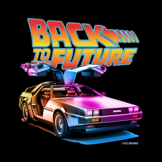 Delorean Back To the Future Synthwave Colors by DavidLoblaw