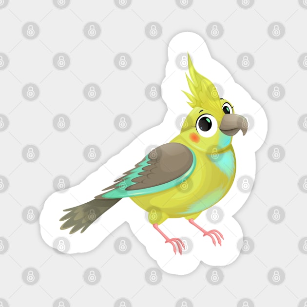 Funny parrot with cute eyes Magnet by ddraw