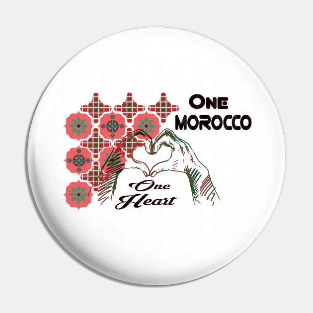 Proud Morocco One Heart One Morocco Support Morocan gift Pin by Mirak-store 