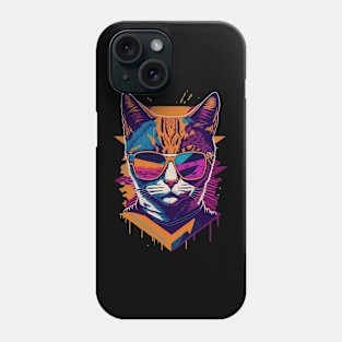 Retro Cool Cat: Vintage Vibes and Feline Flair Phone Case