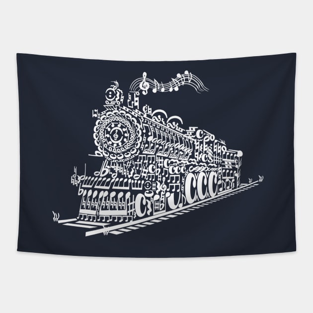 Train Song Tapestry by caffeinart