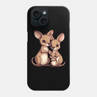 Kangaroo Mum Dad & Cub Phone Case