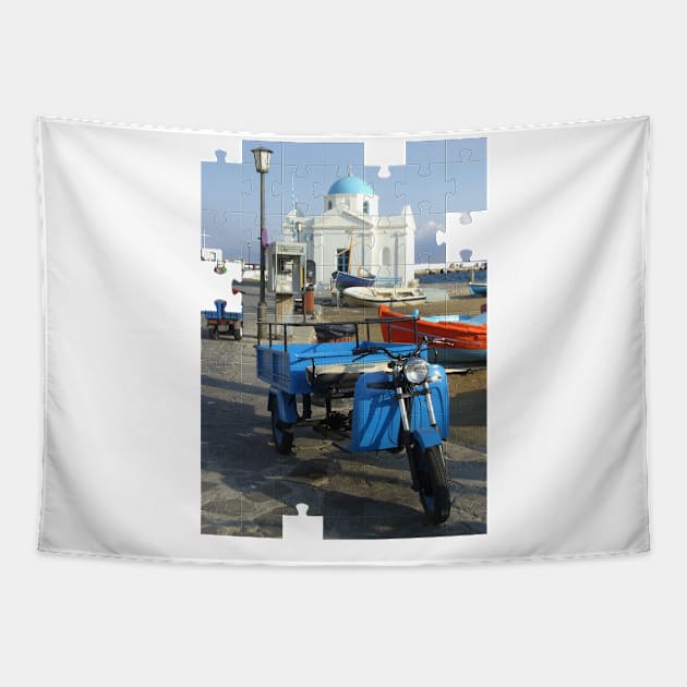 Mykonos Puzzle Tapestry by TenomonMalke