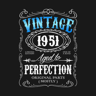 Vintage 1951 aged to perfection 65th birthday gift for men 1951 65 birthday T-Shirt