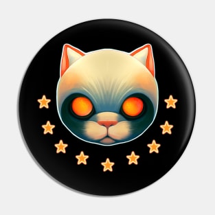 Creepy space cat Pin