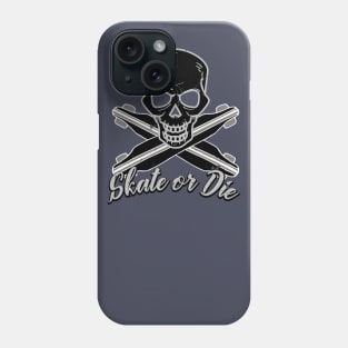 Skate Or Die Skull N Longboards Phone Case