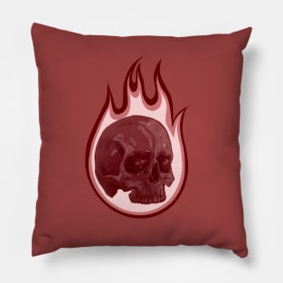 flaming skull Pillow