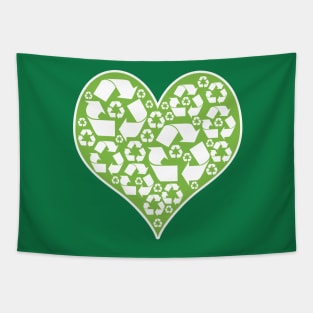 Green Heart Recycle Tapestry