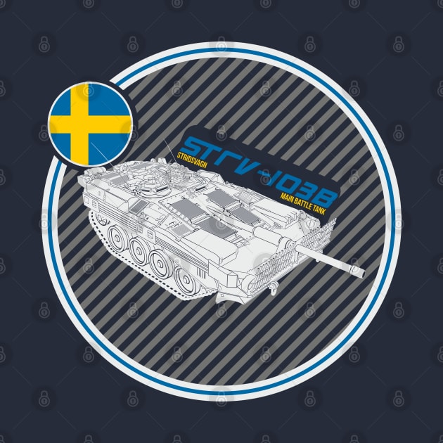 Strv-103B Swedish Main Battle Tank print on dark by FAawRay