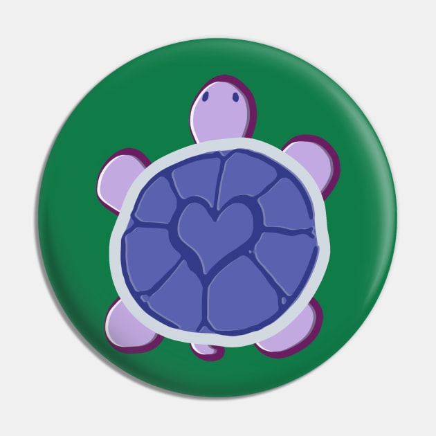 Purple Heart Turtle Pin by saradaboru