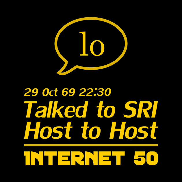 Internet 50 - talked to SRI, Host to host 29 Oct 69 - yellow by patpatpatterns