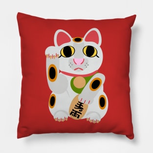 Lucky Cat Cute Cartoon Fortune Art Pillow