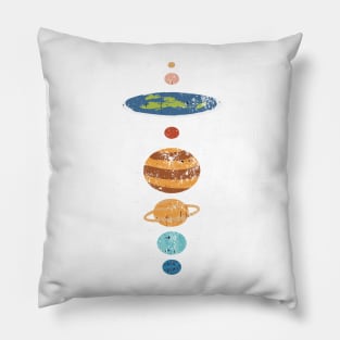 Flat Earth And Planets Funny Conspiracy Theory Earthers Pillow