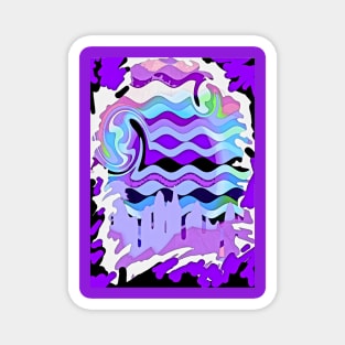 Surfer girl waves purple splash abstract Magnet