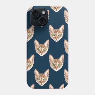 Green Eyed Cat Pattern Phone Case