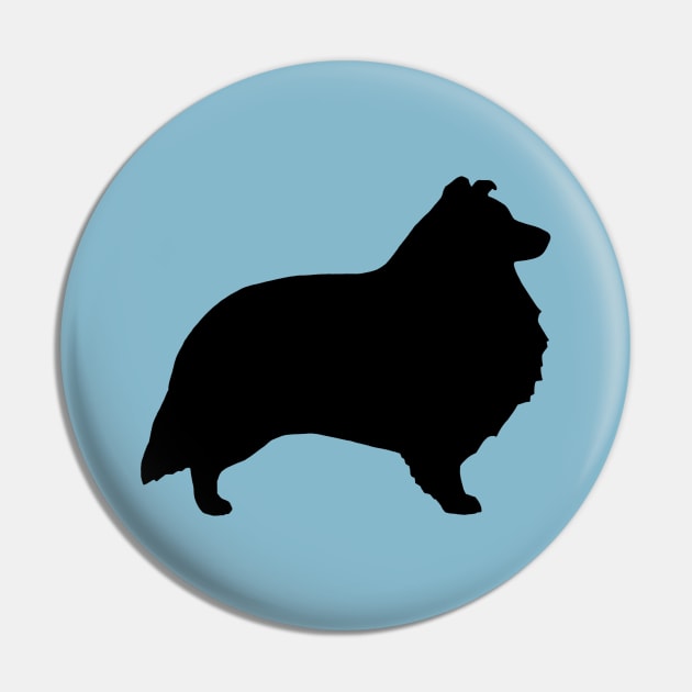 Shetland Sheepdog Silhouette Pin by Coffee Squirrel