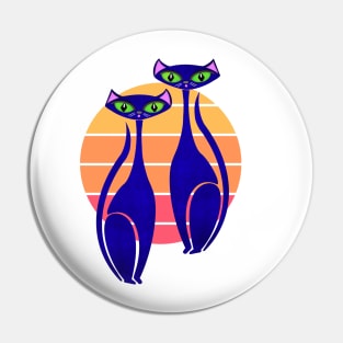 modern cat sunset Pin