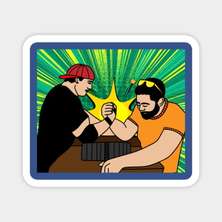 Funny Colorful Arm Wrestling Magnet