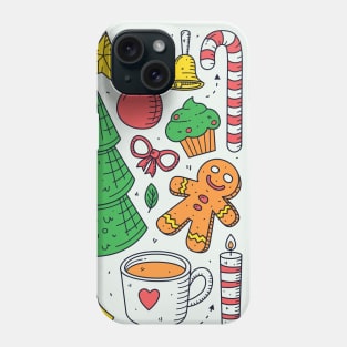 Adorable Christmas Doodle Art Phone Case