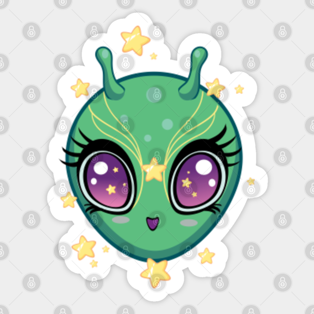 Anime Alien Kawaii Eyes Pastel Goth Cute UFO Otaku - Anime Alien - Sticker | TeePublic Anime Alien Kawaii Eyes Pastel Goth Cute UFO Otaku - Anime Alien - Sticker | TeePublic
