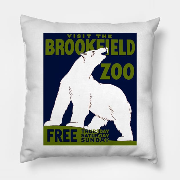 Brookfield Zoo, Federal Art Program Poster 1936 Pillow by Pixelchicken